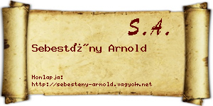 Sebestény Arnold névjegykártya