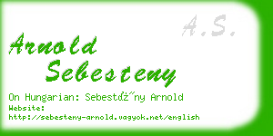 arnold sebesteny business card